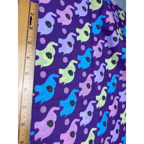 Purple Cotton Fabric Colorful Polka Dot Elephants Dots 21" x 44" Craft Sewing Ma - Picture 3 of 10